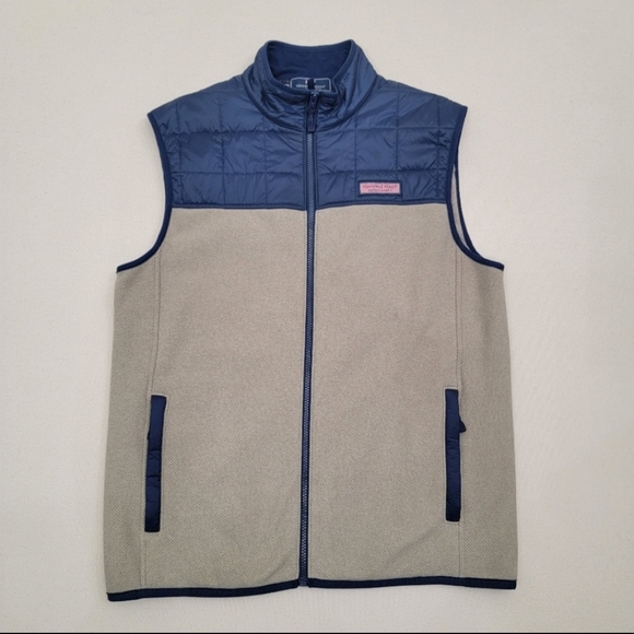 Vineyard Vines Vest M Blue/Cream - Picture 2 of 5